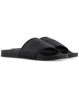 A|X Armani Exchange Men's Logo Embossed Slip-On Slide Sandals