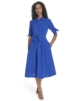 Calvin Klein Women's Short-Sleeve Midi Shirtdress