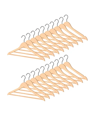 WeThinkStorage 20pk Premium Wood Hotel Quality Regular Hanger - Natural