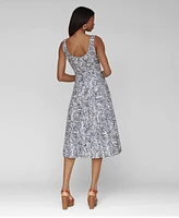 Avec Les Filles Women's Fiesta Square-Neck Midi Dress