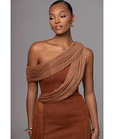 Jluxlabel Women's Asymmetric Drape Mini Dress