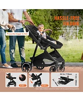Slickblue Toddler Stroller with Adjustable Backrest Footrest One-Click Fold Cup Holder and Carry Bag