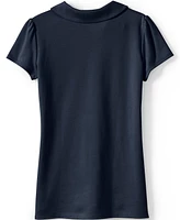 Lands' End Girls School Uniform Short Sleeve Peter Pan Collar Polo Shirt