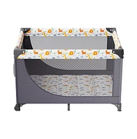 Slickblue Toddler Playpen Quick-Folding Portable Fence Play Yard & Wheels