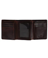Trafalgar Men's Tennyson Tri-Fold Genuine Leather Wallet with Id Window
