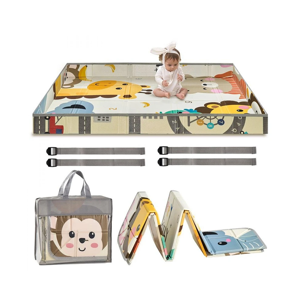Baby Play Mat Soft Crawling Floor Playmat Double-Sided Kids Activity Mat