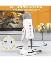 ZealSound Usb Microphone, Quick Mute, Noise Cancel for Phone, Pc, PS5, with Gain Control, Echo Monitor, Volume Adjust for Asmr, Streaming