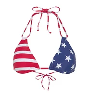 Lascana Women's American Flag Triangle Bikini Swimsuit Top