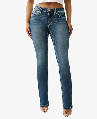 True Religion Women's Billie Super T Rhinestone Straight Jeans
