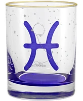 Culver Pisces Zodiac Double Old-Fashioned Glass, Set of 2