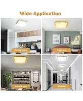 24W 18" Dimmable Led Ceiling Light Fixture Flush Mount Lamp with Remote Bedroom