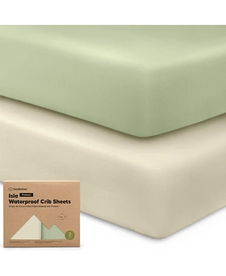 KeaBabies Waterproof Crib Sheets for Boys, Girls, 2pk Baby Fitted Sheet, Mattress Protector