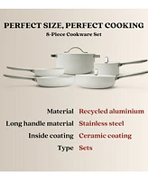 Alva Mobi 8-Piece Professional Grade Nonstick Cookware Set - Healthy Non-Toxic Pfas/Ptfe/Pfoa-Free