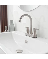 Greenspring 4 in. Centerset 2-Handle High-Arc Bathroom Faucet in Brushed Gold