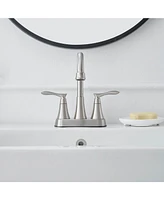 Greenspring 4 in. Centerset 2-Handle High-Arc Bathroom Faucet Brushed Nickel
