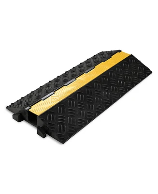 Yescom 1-Channel Rubber Cable Ramp 40000 Lbs Wire Cord Ramp Driveway Hose Cover Protector Speed Bumps for Driveway Hose Pipe Hider