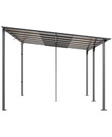 Slickblue Lean to Gazebo for Patio Hard Top Pergola Aluminum Frame