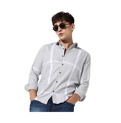 Campus Sutra Men's Tartan Plaid Button Up Shirt