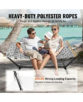 Slickblue Two Person Heavy Duty Hammock with Steel Stand Pillow and Portable Carrying Bag