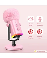 ZealSound Usb Condenser Microphone k66 and d65p Furry Cover Bundle
