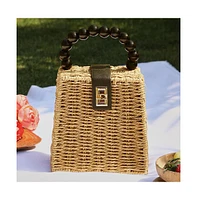 Women's The Straw-Maris Hand Bag - Khaki Brown