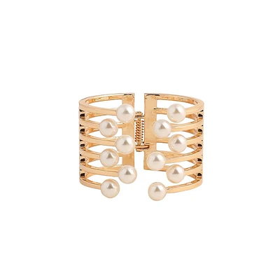 Sohi Ribbed-Pellet Cuff Bracelet