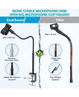 ZealSound 19-inch Microphone Stand, Flexible Gooseneck Clip Holder for Mics with 1.03"–2.59" Outer Diameter, 3/8"–5/8" Adapter, for Blue Yeti
