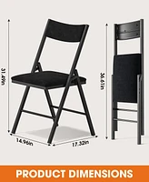 Sugift 6 Pack Velvet Padded Folding Chair Comfortable and Heavy-Duty Seating