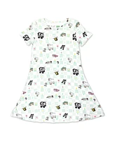 Bellabu Bear Toddler Girls Minecraft Sleep Repeat Short Sleeve Dress