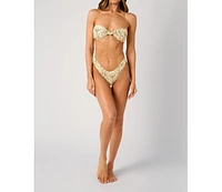 WeWoreWhat Ruched Tie Bandeau Top