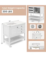 Slickblue Freestanding Bathroom Vanity Unit with Basin Floor Storage Cabinet