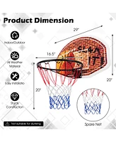 Wall Mounted Fan Backboard With 2 nets Basketball Hoop and Rim Outdoor Indoor Sports