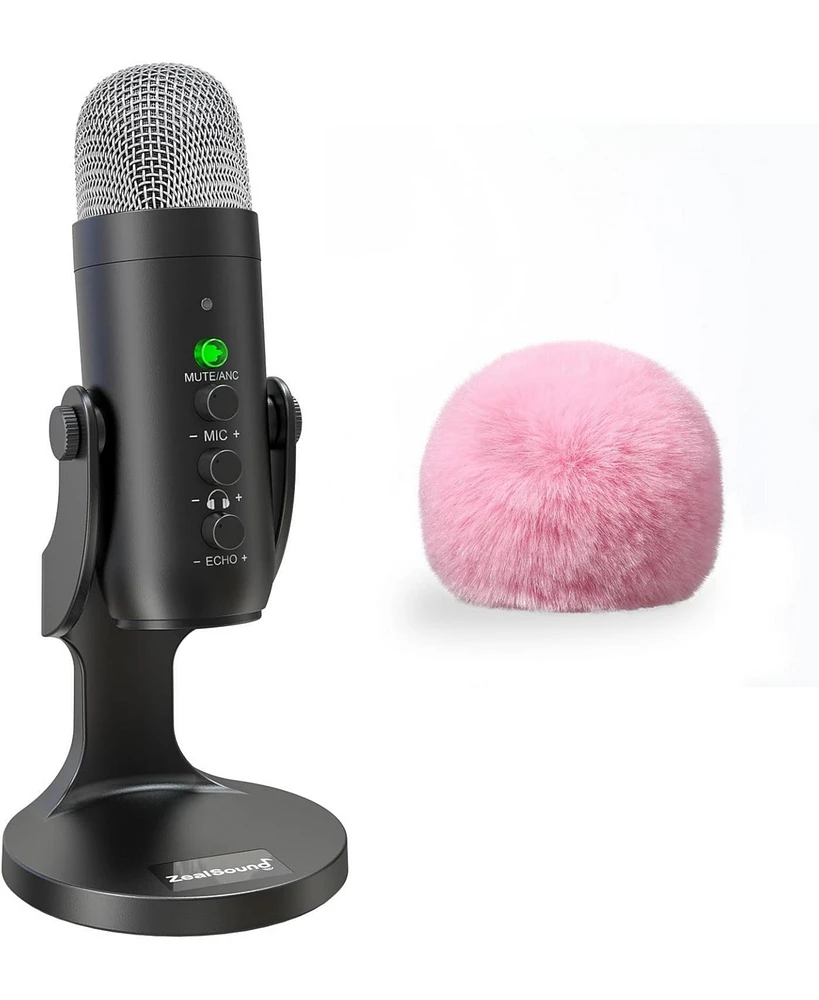 ZealSound Wireless Microphone K66DG-us and D65P Microphone Furry Windscreen