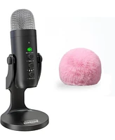 ZealSound Wireless Microphone K66DG-us and D65P Microphone Furry Windscreen