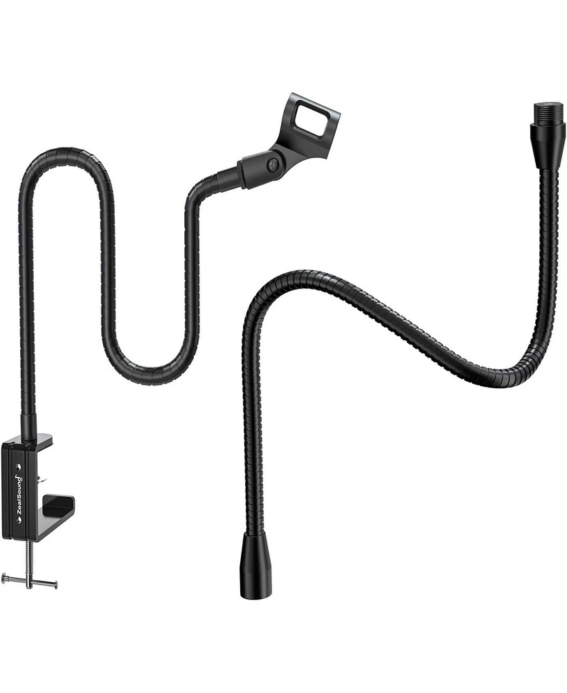 ZealSound Microphone Gooseneck Stand H1-19 and T19-us Black Bundle