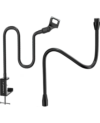 ZealSound Microphone Gooseneck Stand H1-19 and T19-us Black Bundle
