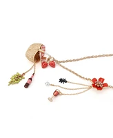 Betsey Johnson Faux Stone Backyard Picnic Basket Pendant Necklace