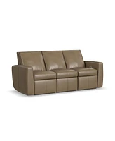 Flexsteel Aria 85" Fawn Leather Power Reclining Sofa