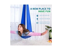 Outree Sensory Swing for Kids with 360° Swivel Hanger,Blue and Green