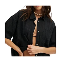 Cotton On Women's The Essential Short Sleeve Beach Shirt