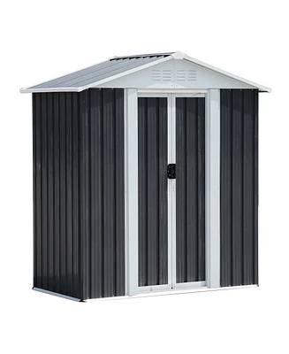 Mondawe 5FTx3FT Apex Roof Outdoor Storage Sheds With Aluminum alloy frame And Sliding doors