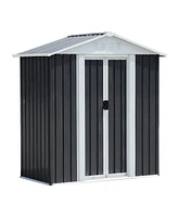 Mondawe 5FTx3FT Apex Roof Outdoor Storage Sheds With Aluminum alloy frame And Sliding doors