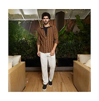Campus Sutra Men's Chocolate Brown & Onyx Black Xoxo-Tactile Shirt