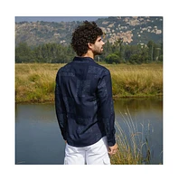 Campus Sutra Men's Navy Blue Celtic-Block Shirt