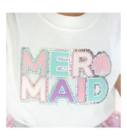 Sweet Wink Baby Girls Mermaid Patch Short Sleeve Romper