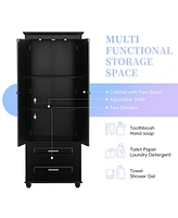 Casainc 62.5"H Tall Storage Cabinet with 2 Drawers for Bathroom or Office Use