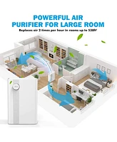 Mooka KJ203F-142 Home Air Purifier for Large Rooms with True Hepa Air Filter