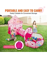 Slickblue Indoor Outdoor 3 in 1 Kids Play Tent with Tunnel and Carrying Bag for Boys Girls