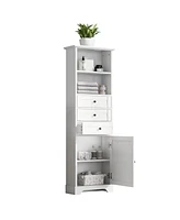 Casainc 68.3"H Tall Storage Cabinet with 3 Drawers, Adjustable Shelves, Painted Mdf