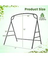 Gymax Swing Stand for Porch Heavy-Duty Metal Swing Frame w/ 2 Hanging Rings